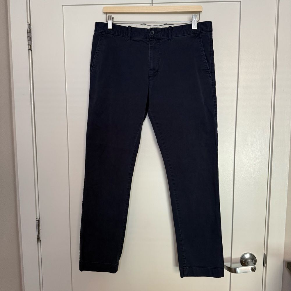 J Crew Flex Slim Fit Pants Mens Sz 33x30 Blue Chino Preppy Career Business